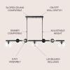 JONATHAN Y 53″ Black/Clear 7-Light Linear Pendant for Kitchen Island Decor, Modern Midcentury Glam Chandelier, Frosted White Glass Globe Shades, LED Bulbs Included (JYL7573B)(Black)