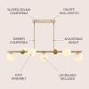 JONATHAN Y 53″ Black/Clear 7-Light Linear Pendant for Kitchen Island Decor, Modern Midcentury Glam Chandelier, Frosted White Glass Globe Shades, LED Bulbs Included (JYL7573B)(Brass Gold)