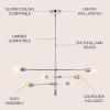 JONATHAN Y 63″ Chrome 8-Light Modern Linear LED Pendant, Adjustable Arm Iron Island Chandelier for Kitchen Dining Room, Vintage Sputnik Hanging Ceiling Light Fixture (JYL7599A)(36″ 6-Light)