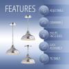 JONATHAN Y 9.75″ Chrome/Multi 1-Light Glass and Metal Pendant, Adjustable Height 3D Color Burst Hanging Fixture for Kitchen Island, Dining Room, LED Bulb Included JYL9512A
