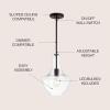 JONATHAN Y Bettina 1- Light Mid-Century Modern Iron/Glass LED Pendant, by JONATHAN Y Oil Rubbed Bronze 10.5″ Oil Rubbed 13 to 24 Inches Bronze 7 to