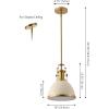 JONATHAN Y JYL9535F 10″ Modern Industrial Dome Pendant Light, Farmhouse Hanging Light Fixture in Almond and Brass Gold, Adjustable Height Metal Lighting for Kitchen Island, Dining Room, Entryway
