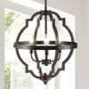 JONATHAN Y 16.75″ Oil Rubbed Bronze 3-Light Iron Pendant Light, Adjustable Height Modern Farmhouse Ogee Open Frame Chandelier for Kitchen Island, LED Bulbs Included JYL7513A