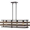 JONATHAN Y 34″ Wood Finished Oil Rubbed Bronze 4-Light Iron Linear Pendant, Rustic Farmhouse Island Fixture for Dining Room Kitchen, Adjustable Height, LED Bulbs Included JYL1306A