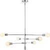 JONATHAN Y 63″ Chrome 8-Light Modern Linear LED Pendant, Adjustable Arm Iron Island Chandelier for Kitchen Dining Room, Vintage Sputnik Hanging Ceiling Light Fixture (JYL7599A)(36″ 6-Light)