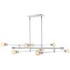 JONATHAN Y 63″ Chrome 8-Light Modern Linear LED Pendant, Adjustable Arm Iron Island Chandelier for Kitchen Dining Room, Vintage Sputnik Hanging Ceiling Light Fixture (JYL7599A)(63″ 8-Light)