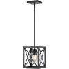 JONATHAN Y 8″ Oil Rubbed Bronze 1-Light Iron and Glass Pendant Light, Industrial Farmhouse X-Frame Caged Lantern for Kitchen Island, Clear Glass Shade, LED Bulb Included JYL7582A