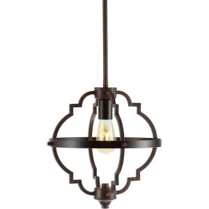 JONATHAN Y 12.5″ Oil Rubbed Bronze 1-Light Iron Pendant Light, Adjustable Height Industrial Fixture for Kitchen Island Dining Room, Modern Farmhouse, LED Bulb Included JYL7512A