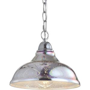 JONATHAN Y 9.75″ Chrome/Multi 1-Light Glass and Metal Pendant, Adjustable Height 3D Color Burst Hanging Fixture for Kitchen Island, Dining Room, LED Bulb Included JYL9512A