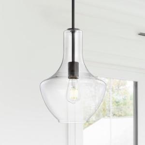 JONATHAN Y Bettina 1- Light Mid-Century Modern Iron/Glass LED Pendant, by JONATHAN Y Oil Rubbed Bronze 10.5″ Oil Rubbed 13 to 24 Inches Bronze 7 to