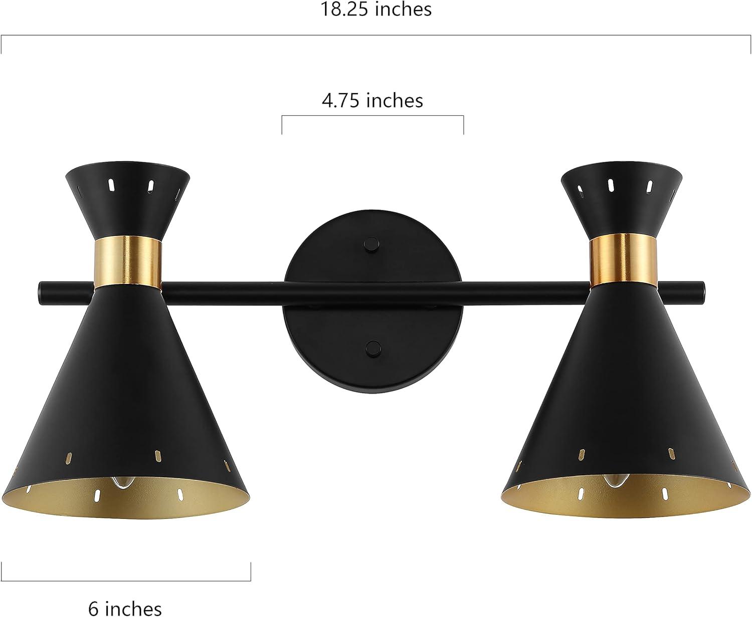 image:imageJONATHAN Y 305 BlackGold 3Light MidCentury LED Track Light Fixture Adjustable Black Metal Shades Retro Spotlight for Kitchen Living Room LED Bulbs Included JYL9905ABlackBrass Gold