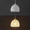 JONATHAN Y 20″ Brown Modern Bohemian Woven Rope LED Pendant Light Fixture, Adjustable Dome Ceiling Lamp for Kitchen Island, Rope Shade, Coastal Farmhouse Decor (JYL6504F)(White)