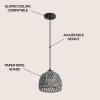 JONATHAN Y 20″ Brown Modern Bohemian Woven Rope LED Pendant Light Fixture, Adjustable Dome Ceiling Lamp for Kitchen Island, Rope Shade, Coastal Farmhouse Decor (JYL6504F)(Gray)