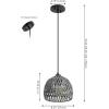 JONATHAN Y 20″ Brown Modern Bohemian Woven Rope LED Pendant Light Fixture, Adjustable Dome Ceiling Lamp for Kitchen Island, Rope Shade, Coastal Farmhouse Decor (JYL6504F)(Gray)