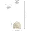 JONATHAN Y 20″ Brown Modern Bohemian Woven Rope LED Pendant Light Fixture, Adjustable Dome Ceiling Lamp for Kitchen Island, Rope Shade, Coastal Farmhouse Decor (JYL6504F)(Cream)