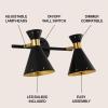 JONATHAN Y 30.5″ Black/Gold 3-Light Mid-Century LED Track Light Fixture, Adjustable Black Metal Shades, Retro Spotlight for Kitchen, Living Room, LED Bulbs Included (JYL9905A)(Black/Brass Gold)