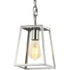 JONATHAN Y 6.25″ Chrome Adjustable Metal LED Pendant Light, Hanging Lantern with Metal Shade, Traditional Open Frame Ceiling Fixture for Kitchen Island, LED Bulb JYL3525A(Chrome)