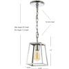 JONATHAN Y 6.25″ Chrome Adjustable Metal LED Pendant Light, Hanging Lantern with Metal Shade, Traditional Open Frame Ceiling Fixture for Kitchen Island, LED Bulb JYL3525A(Chrome)