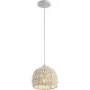 JONATHAN Y 20″ Brown Modern Bohemian Woven Rope LED Pendant Light Fixture, Adjustable Dome Ceiling Lamp for Kitchen Island, Rope Shade, Coastal Farmhouse Decor (JYL6504F)(Cream)
