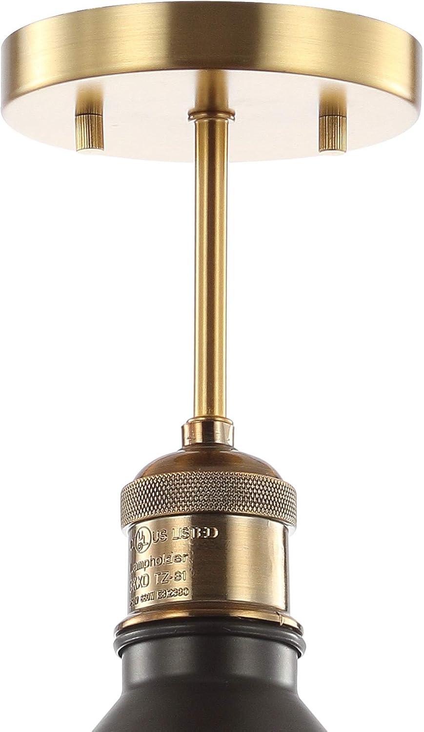 image:imageJONATHAN Y 11 Oil Rubbed BronzeBrass Gold Metal LED SemiFlush Mount Ceiling Light Industrial Farmhouse Fixture for Entryway Kitchen Foyer Bedroom Metal Cone Shade JYL9511AOil Rubbed BronzeBrass Gold