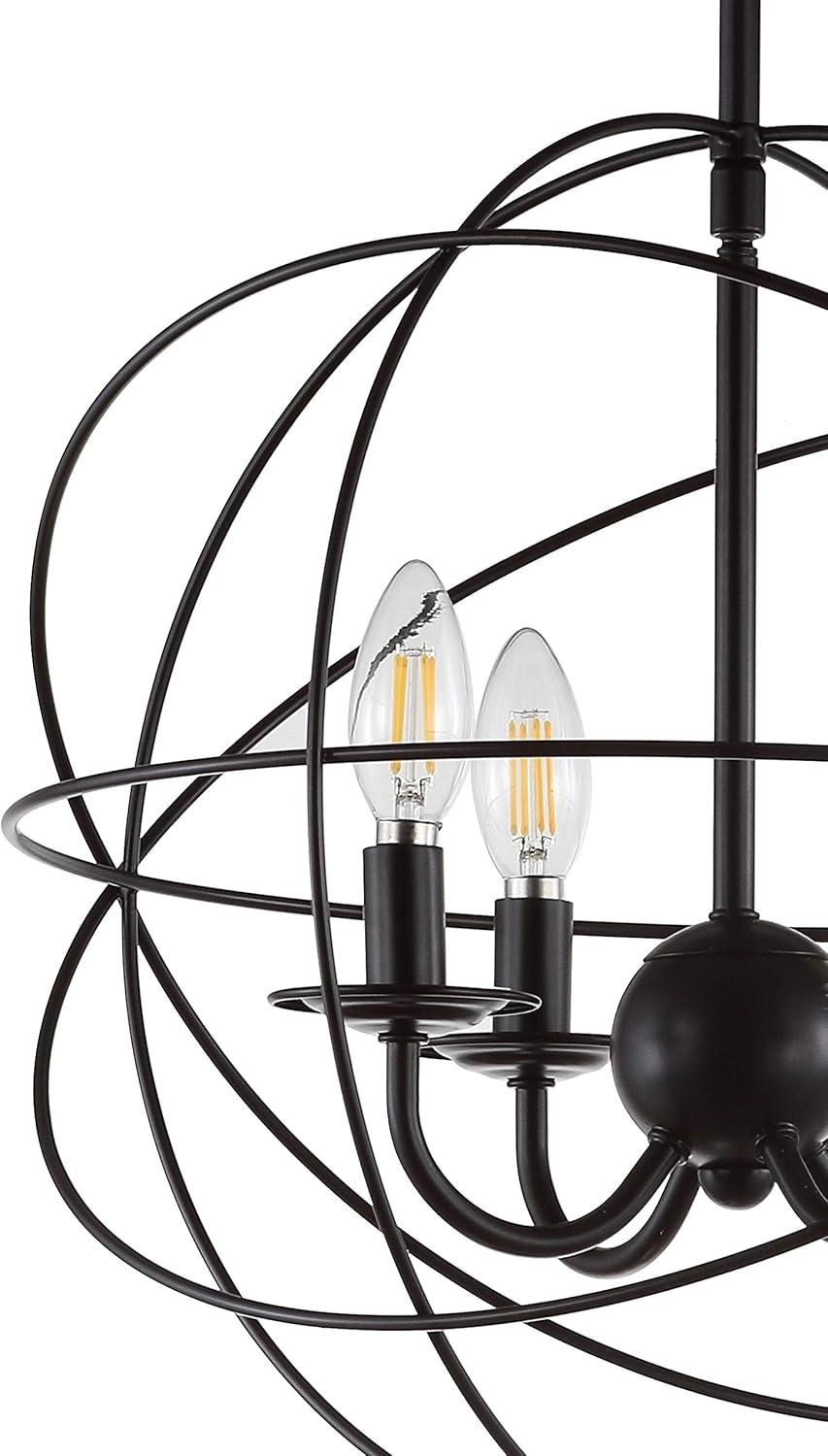 image:imageJONATHAN Y 23 Oil Rubbed Bronze 4Light Iron SemiFlush Mount Orb Chandelier Modern Traditional Ceiling Light with Crystal Accents ETL Listed LED Bulbs Included JYL9502A