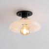 JONATHAN Y 10″ Black/White 1-Light Modern LED Semi Flush Mount Ceiling Fixture, Alabaster Shade for Hallway Bedroom Foyer, Mid-Century Dimmable Lamp, Edison LED Bulb Included (JYL1207B)(White/Black with White Shade)
