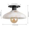 JONATHAN Y 10″ Black/White 1-Light Modern LED Semi Flush Mount Ceiling Fixture, Alabaster Shade for Hallway Bedroom Foyer, Mid-Century Dimmable Lamp, Edison LED Bulb Included (JYL1207B)(White/Black with White Shade)