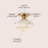 JONATHAN Y 10″ Black/White 1-Light Modern LED Semi Flush Mount Ceiling Fixture, Alabaster Shade for Hallway Bedroom Foyer, Mid-Century Dimmable Lamp, Edison LED Bulb Included (JYL1207B)(White)