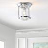 JONATHAN Y 10.25″ Oil Rubbed Bronze LED Flush Mount Light, Nautical Ceiling Light for Hallway Entryway, Clear Glass Dome Shade, Traditional Metal Hardwired Fixture (JYL7440B)(Chrome)