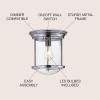 JONATHAN Y 10.25″ Oil Rubbed Bronze LED Flush Mount Light, Nautical Ceiling Light for Hallway Entryway, Clear Glass Dome Shade, Traditional Metal Hardwired Fixture (JYL7440B)(Chrome)