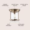 JONATHAN Y 10.25″ Oil Rubbed Bronze LED Flush Mount Light, Nautical Ceiling Light for Hallway Entryway, Clear Glass Dome Shade, Traditional Metal Hardwired Fixture (JYL7440B)(Brass Gold)