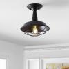 JONATHAN Y 10.5″ Brushed Nickel Gabe LED Semi-Flush Mount Ceiling Light for Farmhouse Kitchen, Rustic Industrial Metal Empire Light Fixture, LED Bulb Included (JYL9517B)(Oil-Rubbed Bronze)