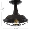 JONATHAN Y 10.5″ Brushed Nickel Gabe LED Semi-Flush Mount Ceiling Light for Farmhouse Kitchen, Rustic Industrial Metal Empire Light Fixture, LED Bulb Included (JYL9517B)(Oil-Rubbed Bronze)