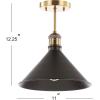 JONATHAN Y 11″ Oil Rubbed Bronze/Brass Gold Metal LED Semi-Flush Mount Ceiling Light, Industrial Farmhouse Fixture for Entryway Kitchen Foyer Bedroom, Metal Cone Shade JYL9511A(Oil Rubbed Bronze/Brass Gold)