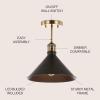 JONATHAN Y 11″ Oil Rubbed Bronze/Brass Gold Metal LED Semi-Flush Mount Ceiling Light, Industrial Farmhouse Fixture for Entryway Kitchen Foyer Bedroom, Metal Cone Shade JYL9511A(Oil Rubbed Bronze/Brass Gold)