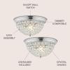 JONATHAN Y 12″ Chrome 1-Light Iron and Crystal Flush Mount Ceiling Light Set of 2, Glam Traditional Shimmering Dome Lamp for Hallway Bedroom Bathroom, LED Bulbs Included JYL9901A-SET2