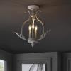 JONATHAN Y 12.2″ Antique White 3-Light Iron Semi-Flush Mount, Candle-Style Ceiling Fixture for Hallway Entryway Bedroom, French Country Cottage Decor, LED Bulbs Included JYL9522A