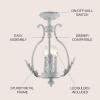JONATHAN Y 12.2″ Antique White 3-Light Iron Semi-Flush Mount, Candle-Style Ceiling Fixture for Hallway Entryway Bedroom, French Country Cottage Decor, LED Bulbs Included JYL9522A