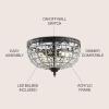 JONATHAN Y 12.25″ Black 2-Light Metal and Acrylic Flush Mount, Modern Glam Low-Ceiling Light Fixture for Hallway Bedroom Bathroom, UL Listed, LED Bulbs Included JYL9069A