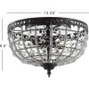 JONATHAN Y 12.25″ Black 2-Light Metal and Acrylic Flush Mount, Modern Glam Low-Ceiling Light Fixture for Hallway Bedroom Bathroom, UL Listed, LED Bulbs Included JYL9069A