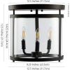 JONATHAN Y 12.5″ Oil Rubbed Bronze 3-Light Iron and Glass Flush Mount, Modern Farmhouse Rustic Vintage Lantern for Kitchen Bedroom Entryway, UL Listed, LED Bulbs Included JYL7503A
