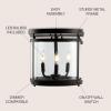 JONATHAN Y 12.5″ Oil Rubbed Bronze 3-Light Iron and Glass Flush Mount, Modern Farmhouse Rustic Vintage Lantern for Kitchen Bedroom Entryway, UL Listed, LED Bulbs Included JYL7503A