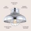JONATHAN Y 13″ Oil Rubbed Bronze Metal LED Semi-Flush Mount Ceiling Light for Bedroom Kitchen, Industrial Farmhouse Rustic Fixture, Clear Glass Shade, LED Bulb Included JYL9523A(Chrome)