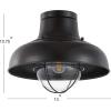 JONATHAN Y 13″ Oil Rubbed Bronze Metal LED Semi-Flush Mount Ceiling Light for Bedroom Kitchen, Industrial Farmhouse Rustic Fixture, Clear Glass Shade, LED Bulb Included JYL9523A(Oil-Rubbed Bronze)