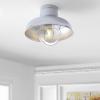 JONATHAN Y 13″ Oil Rubbed Bronze Metal LED Semi-Flush Mount Ceiling Light for Bedroom Kitchen, Industrial Farmhouse Rustic Fixture, Clear Glass Shade, LED Bulb Included JYL9523A(Chrome)