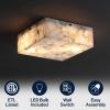 JONATHAN Y 13″ White Marbling/Black Square LED Flush Mount Ceiling Light, Modern Decor, White Marble Alabaster Shade, 2-Light Fixture for Bedroom, Hallway, Bathroom, Glam Lighting (JYL1201B)(Black with White Marble Finish Alabaster Shade)