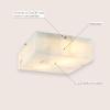 JONATHAN Y 13″ White Marbling/Black Square LED Flush Mount Ceiling Light, Modern Decor, White Marble Alabaster Shade, 2-Light Fixture for Bedroom, Hallway, Bathroom, Glam Lighting (JYL1201B)(White Marbling/Brass Gold)