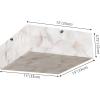 JONATHAN Y 13″ White Marbling/Black Square LED Flush Mount Ceiling Light, Modern Decor, White Marble Alabaster Shade, 2-Light Fixture for Bedroom, Hallway, Bathroom, Glam Lighting (JYL1201B)(Black with White Marble Finish Alabaster Shade)