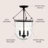 JONATHAN Y 14.5″ Oil Rubbed Bronze 3-Light Iron and Glass Semi-Flush Mount, Transitional French Country Farmhouse Ceiling Light for Entryway Bedroom, LED Bulbs Included JYL9039A