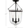 JONATHAN Y 14.5″ Oil Rubbed Bronze 3-Light Iron and Glass Semi-Flush Mount, Transitional French Country Farmhouse Ceiling Light for Entryway Bedroom, LED Bulbs Included JYL9039A